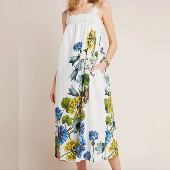 Maeve Dresses & Skirts - MAEVE ANTHROPOLOGIE BEAUJARDIN MAXI
DRESS OFF-WHITE WITH MULTICOLOR FLORAL XS